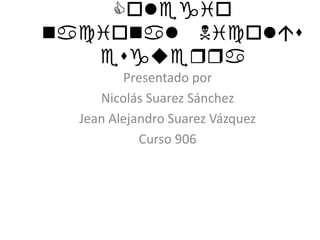 Colegio
iol iol
eguerr
Presentado por
Nicolás Suarez Sánchez
Jean Alejandro Suarez Vázquez
Curso 906
 