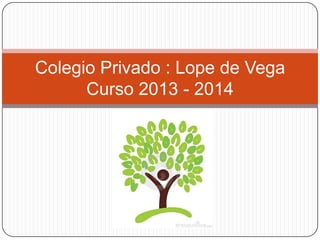 Colegio Privado : Lope de Vega
      Curso 2013 - 2014
 