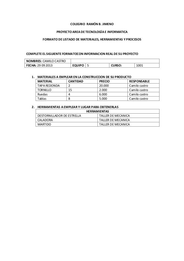 formato lista de precios