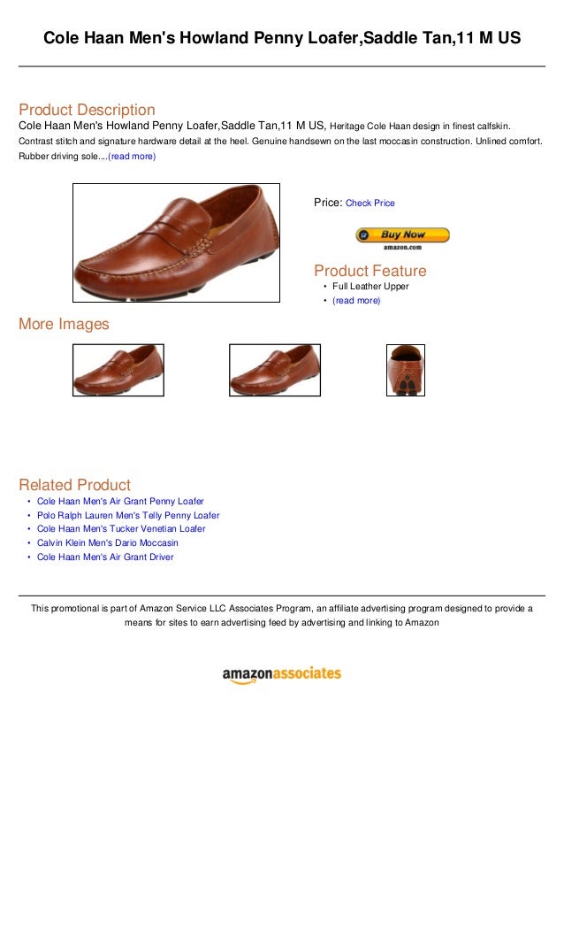 cole haan howland penny loafer tan