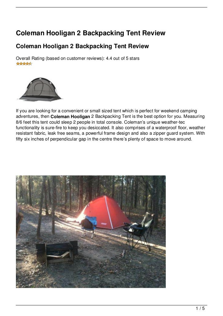 Coleman Hooligan 2 Backpacking Tent Review
