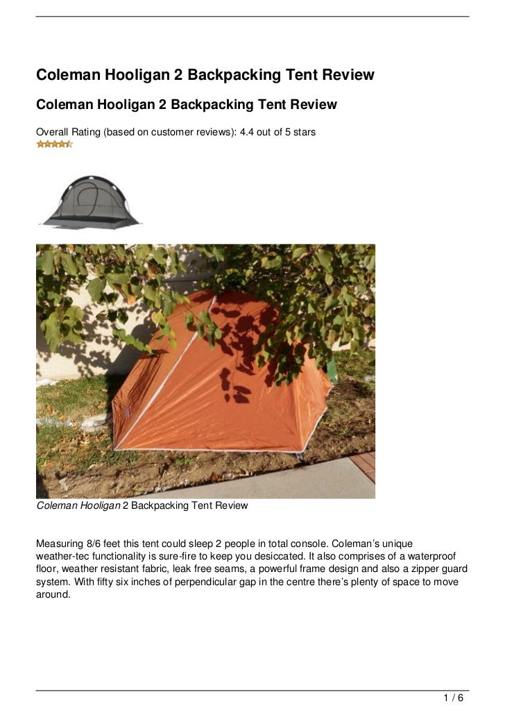 Coleman Hooligan 2 Backpacking Tent Review