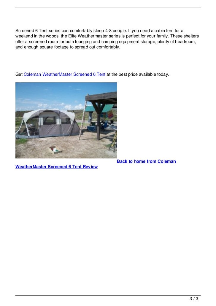 Coleman Weathermaster Screened 6 Tent Review