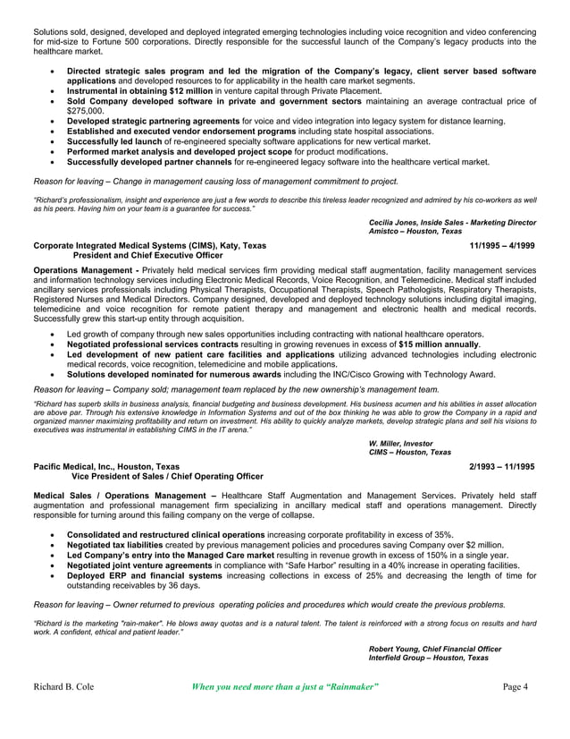 Cole, Richard Cole Resume | PDF