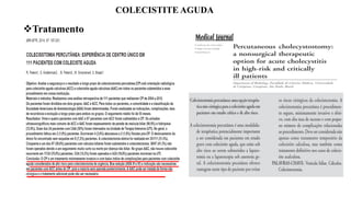 COLECISTITE AGUDA
Tratamento
 