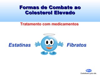 Formas de Combate ao
      Colesterol Elevado

    Tratamento com medicamentos




Estatinas                Fibratos




                                  Trabalhamos pela vida
 