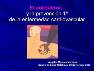 El colesterol…   y la prevención 1ª  de la enfermedad cardiovascular Ángeles Morales Martínez Centro de Salud Natahoyo  30 Noviembre 2007 