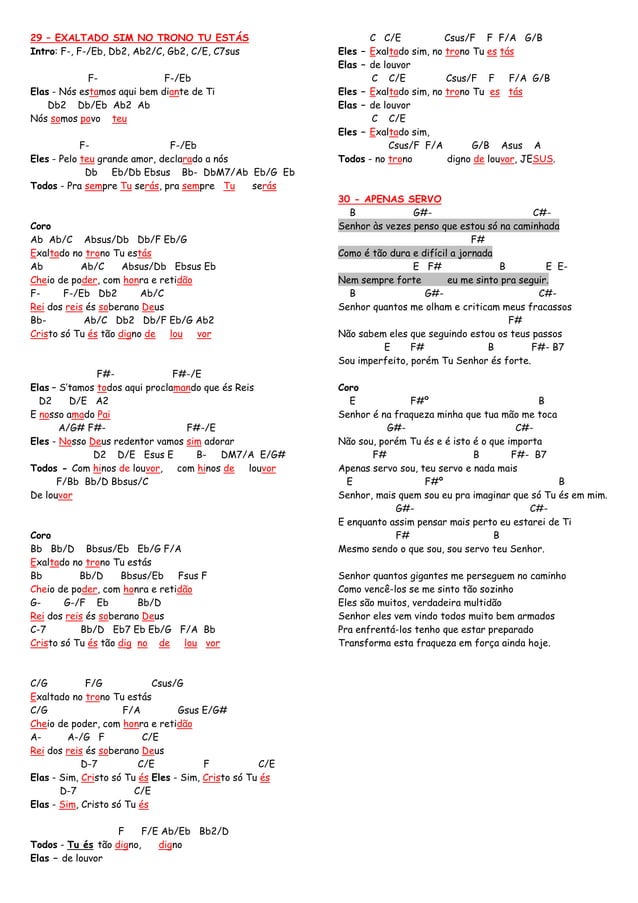 Coletanea de louvores suplementar cifra