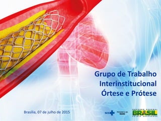 Grupo de Trabalho
Interinstitucional
Órtese e Prótese
Brasília, 07 de julho de 2015
 