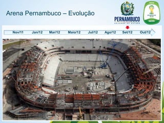Arena Pernambuco – Evolução

 Nov/11   Jan/12   Mar/12   Maio/12   Jul/12   Ago/12   Set/12   Out/12
 