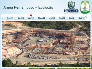 Arena Pernambuco – Evolução

 Nov/11   Jan/12   Mar/12   Maio/12   Jul/12   Ago/12   Set/12   Out/12
 