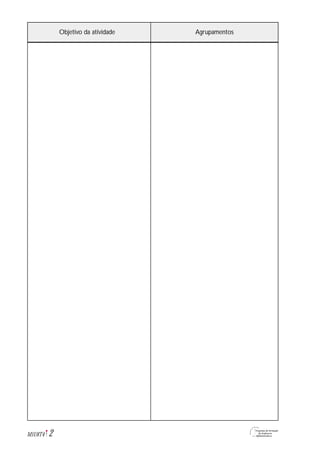 2M1U8T4
Objetivo da atividade Agrupamentos
 