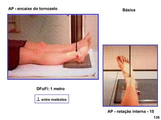 DFoFi: 1 metro
 entre maléolos
AP - encaixe do tornozelo
AP - rotação interna - 15
136
Básica
 