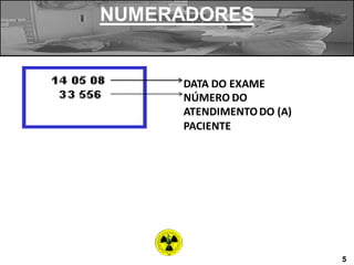 DATA DO EXAME
NÚMERO DO
ATENDIMENTODO (A)
PACIENTE
NUMERADORES
5
 