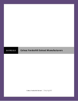 Coleus Forskohlii Extract | bayirgold
BAYIRGOLD Coleus Forskohlii Extract Manufacturers
 
