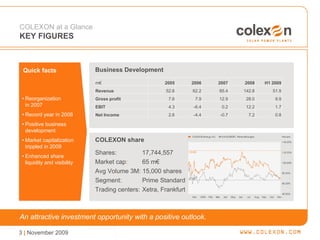 Coleon Company Presentation (Nov. 2009) - COLEXON Energy AG | PDF