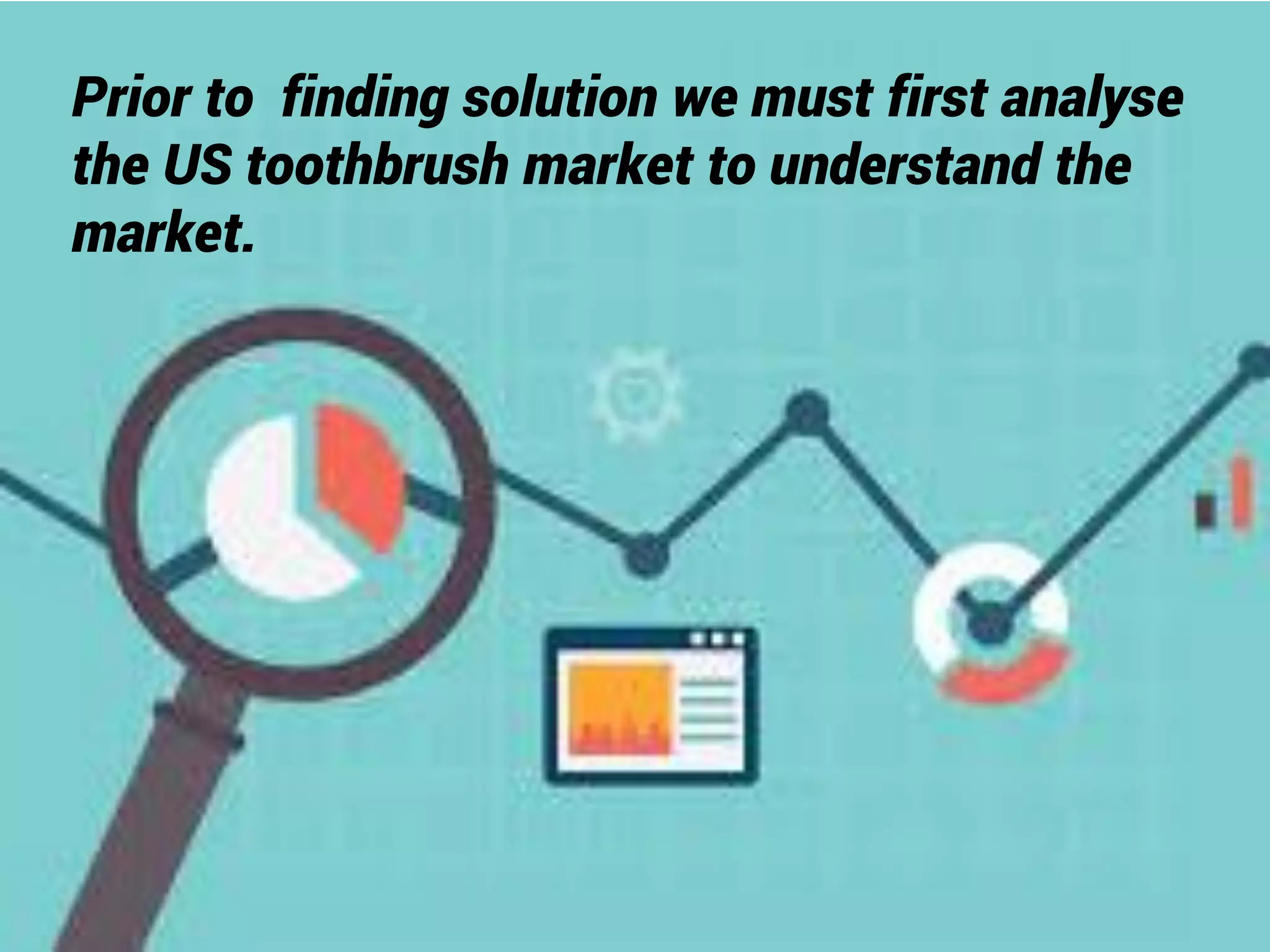 Prior to finding solution we must first analyse
the US toothbrush market to understand the
market.
 