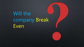 Will the
company Break
Even
 