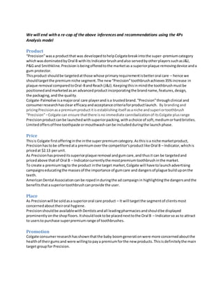 Colgate precision case study pgpmx mumbai group a dec2015 | DOCX