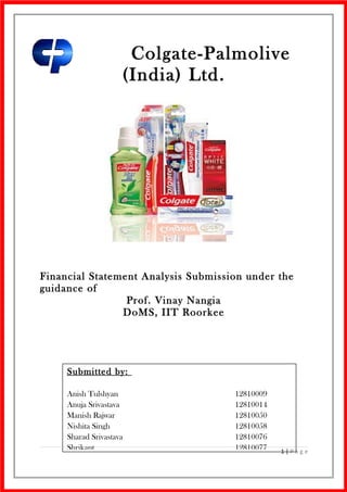 Colgate Analysis Report - Colgate Financial Analysis | DOC