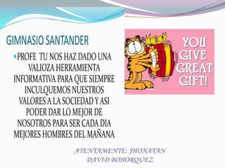 Mensaje Jhonatan Bohorquez