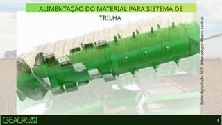 3
ALIMENTAÇÃO DO MATERIAL PARA SISTEMA DE
TRILHA
Fonte:
AgroéTudo,
2020.
Adaptado
por
Alberto
Anabuki.
 