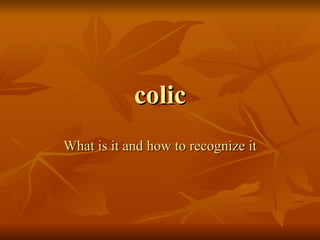 colic What is it and how to recognize it 