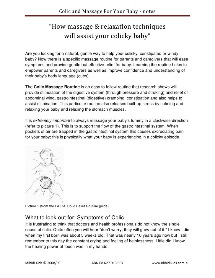 Colic And Massage For Your Baby Pdf