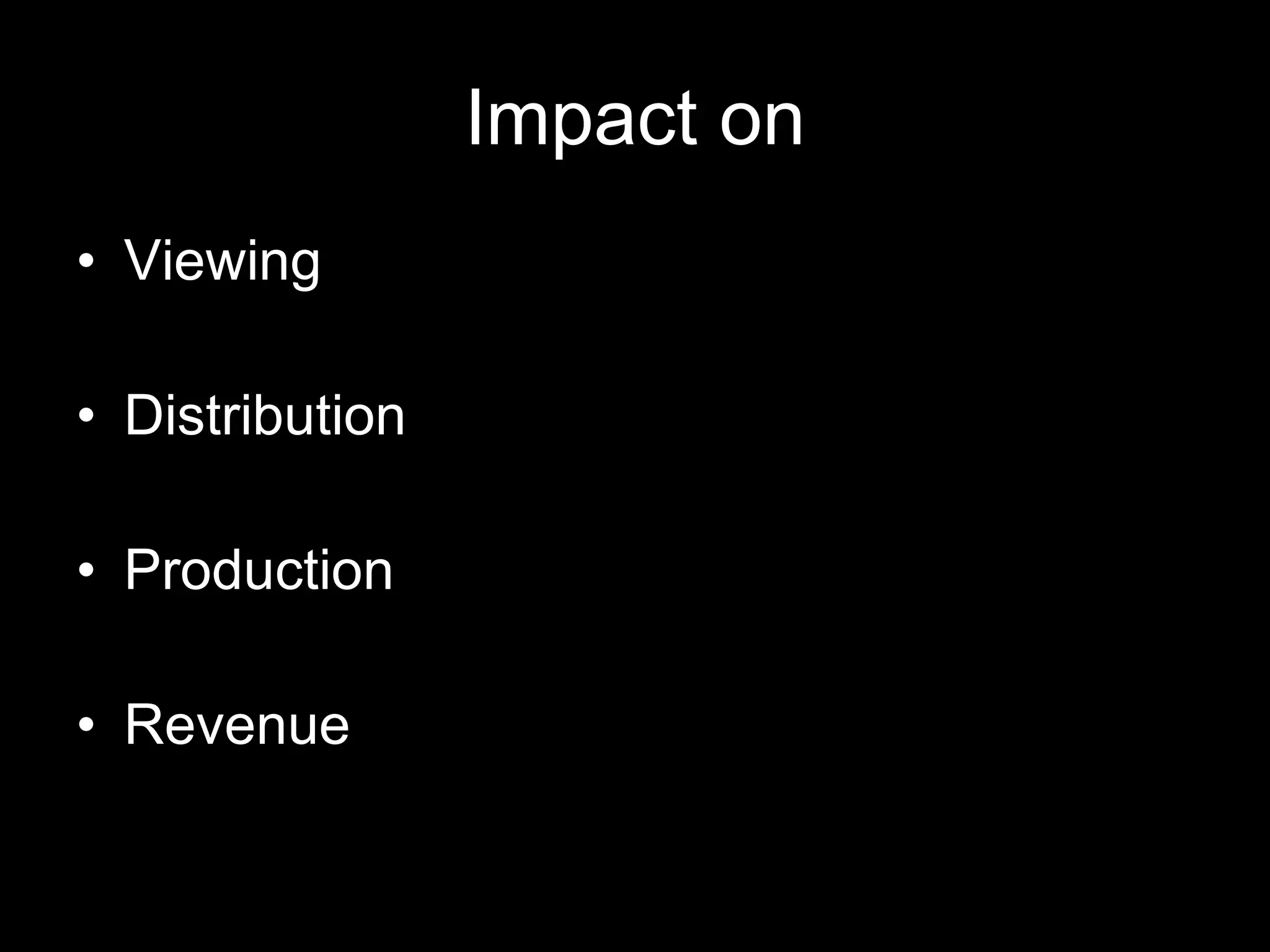 Impact on Viewing Distribution Production Revenue 