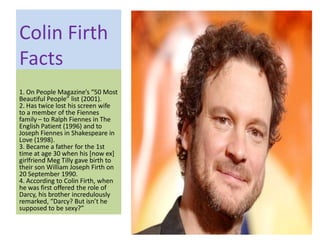 Colin Firth Height, Weight, Age, Girlfriend, Family, Facts, Biography ...