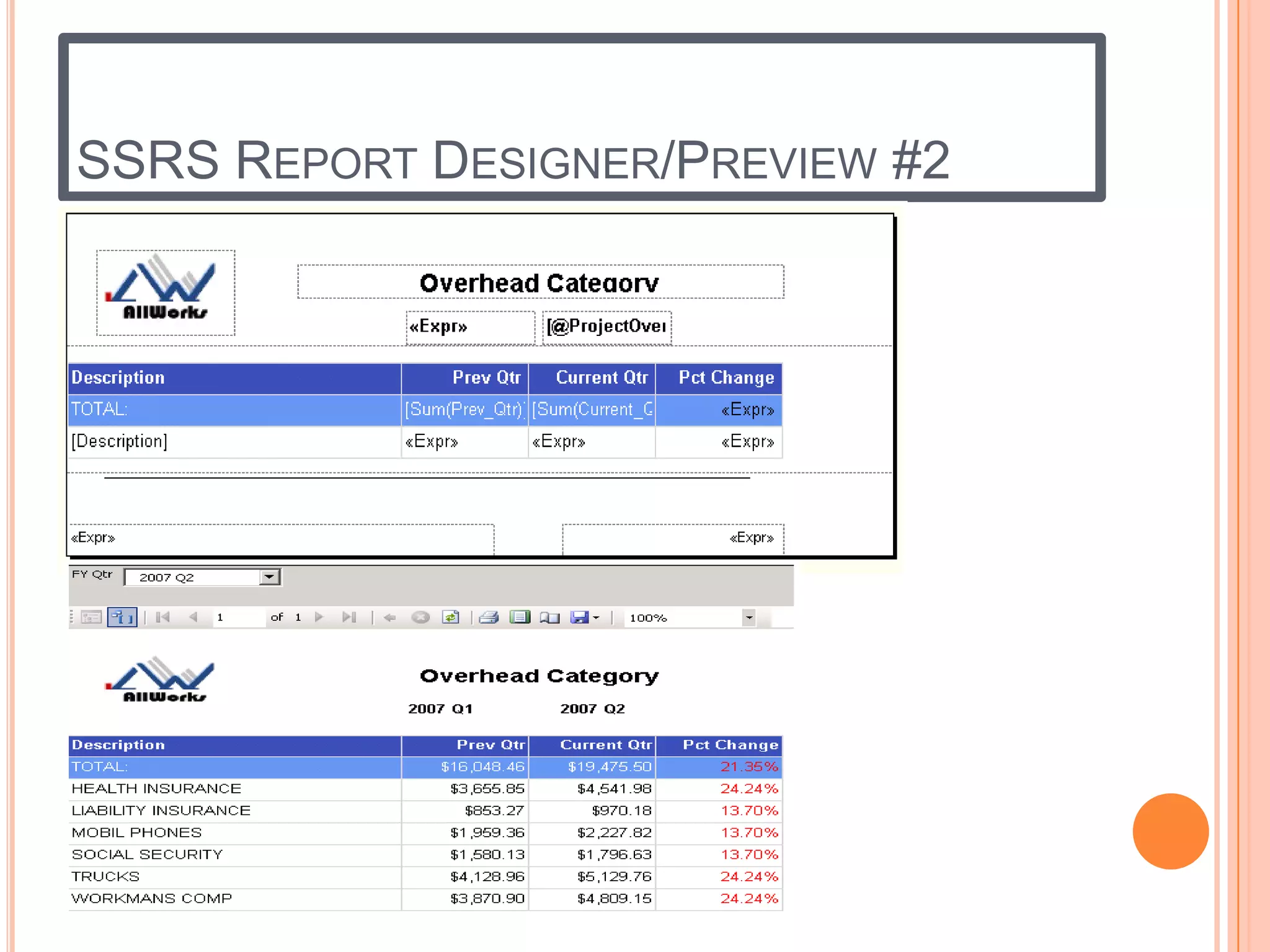 SSRS REPORT DESIGNER/PREVIEW #2
 