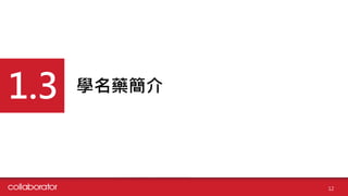學名藥簡介
1.3
12
 