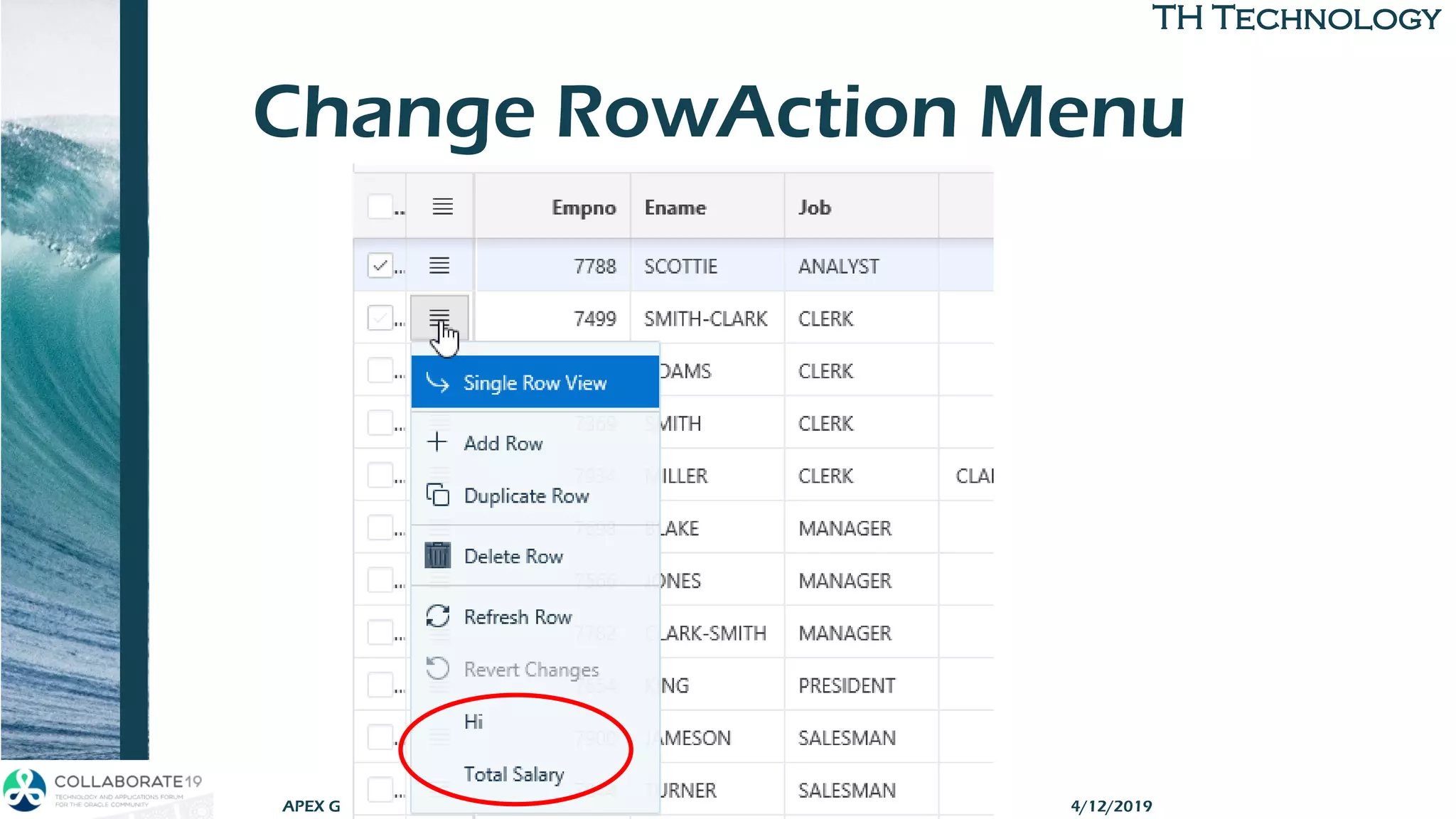 TH TechnologyTH Technology
Change RowAction Menu
APEX Grid APIs 4/12/2019
 