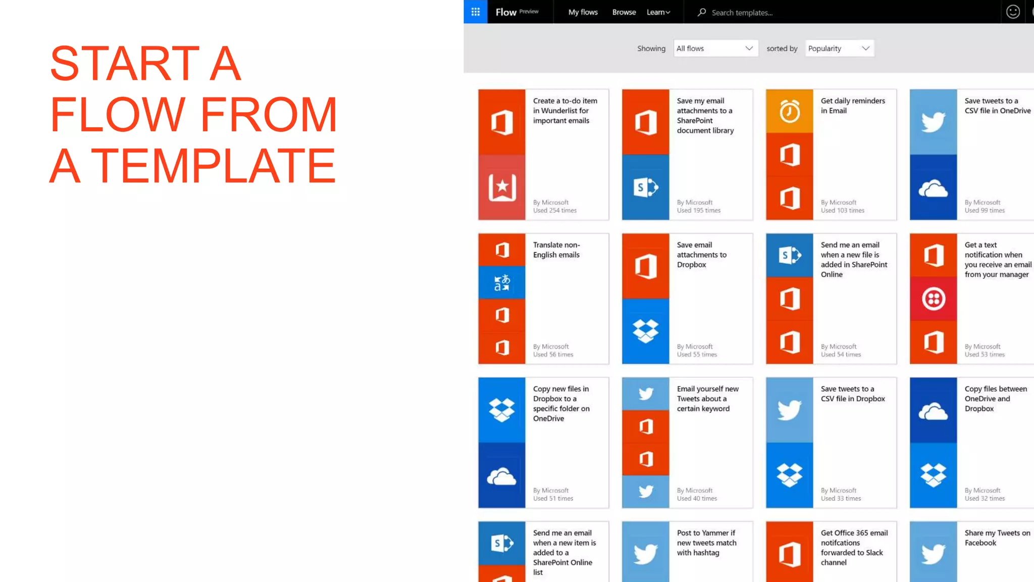 START A
FLOW FROM
A TEMPLATE
 