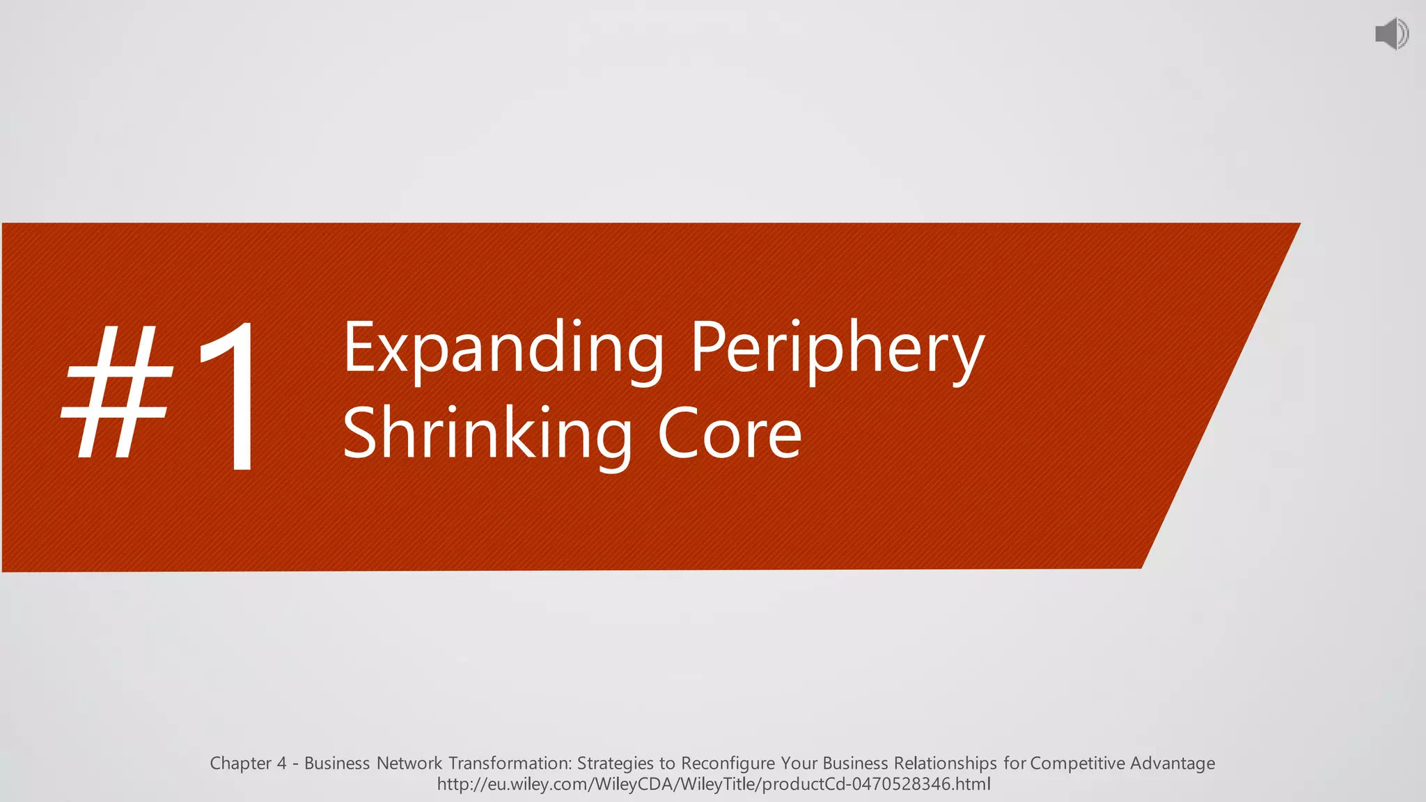 #1 Expanding Periphery
Shrinking Core
Chapter 4 - Business Network Transformation: Strategies to Reconfigure Your Business Relationships for Competitive Advantage
http://eu.wiley.com/WileyCDA/WileyTitle/productCd-0470528346.html
 