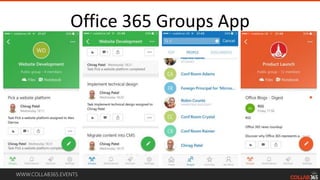 WWW.COLLAB365.EVENTS
Office 365 Groups App
 