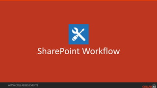 WWW.COLLAB365.EVENTS
SharePoint Workflow
 