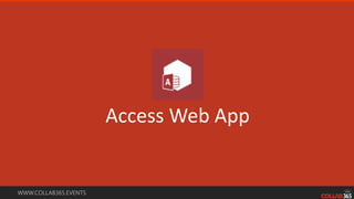 WWW.COLLAB365.EVENTS
Access Web App
 
