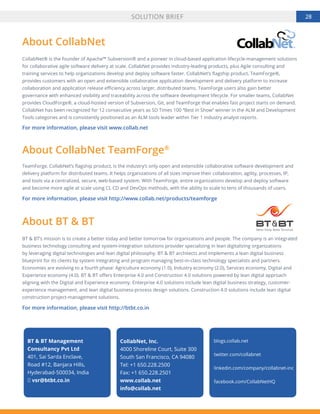 28
About CollabNet
CollabNet® is the founder of Apache™ Subversion® and a pioneer in cloud-based application lifecycle-man...