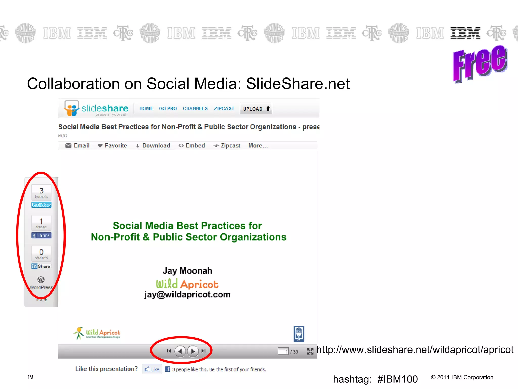 Collaboration on Social Media: SlideShare.net Free http://www.slideshare.net/wildapricot/apricot 