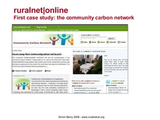 ruralnet|online  First case study: the community carbon network 