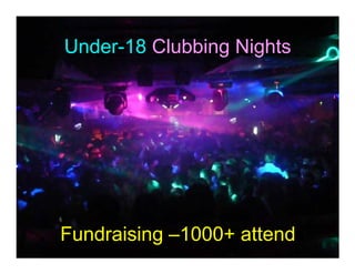 Under-18 Clubbing Nights




Fundraising –1000+ attend
 