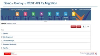 Demo - Groovy + REST API for Migration
 