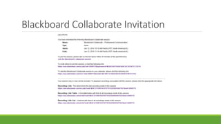 Blackboard Collaborate Invitation
 