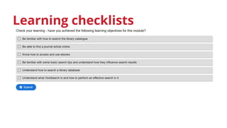 Learning checklists
 
