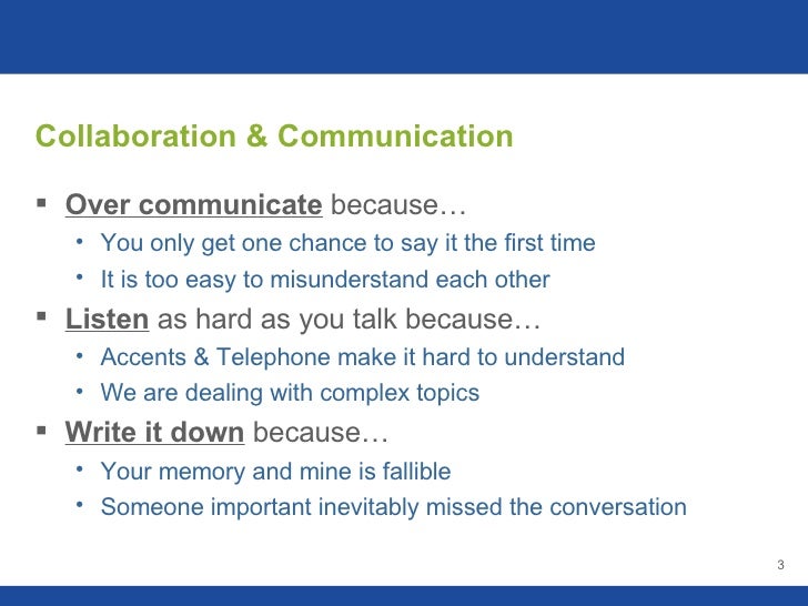 Collaboration, Communication And Expectations