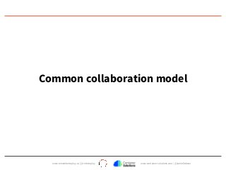 www.remembertoplay.co | @rmbrtoplay www.container-solutions.com | @JamieDobson
Common collaboration model
 