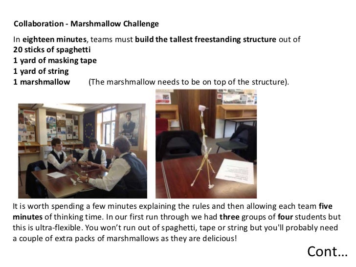 Collaboration marshmallow challenge