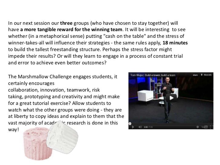 Collaboration marshmallow challenge