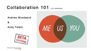 Collaboration 101
Andrew Woodward
&

Andy Talbot

[v.2.0 – SPSUK 2013]

 